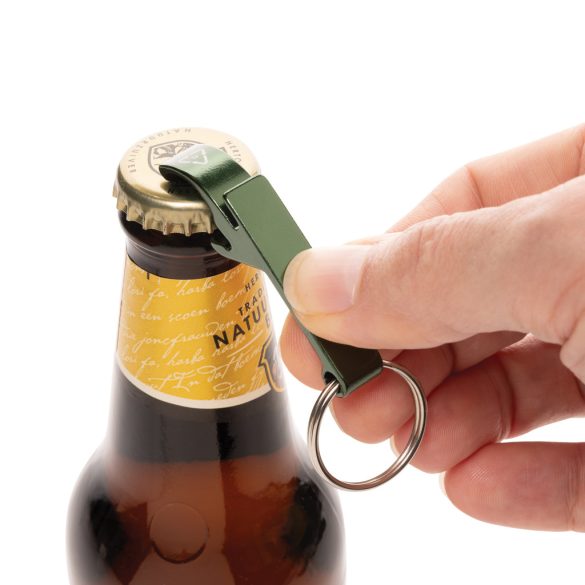RCS recycled aluminum bottle and can opener, green