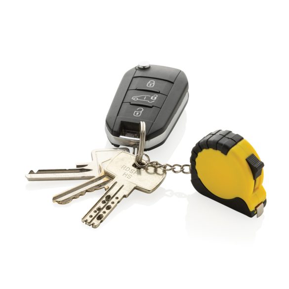 MeasureMate RCS reycled ABS 1 meter tape keychain, yellow