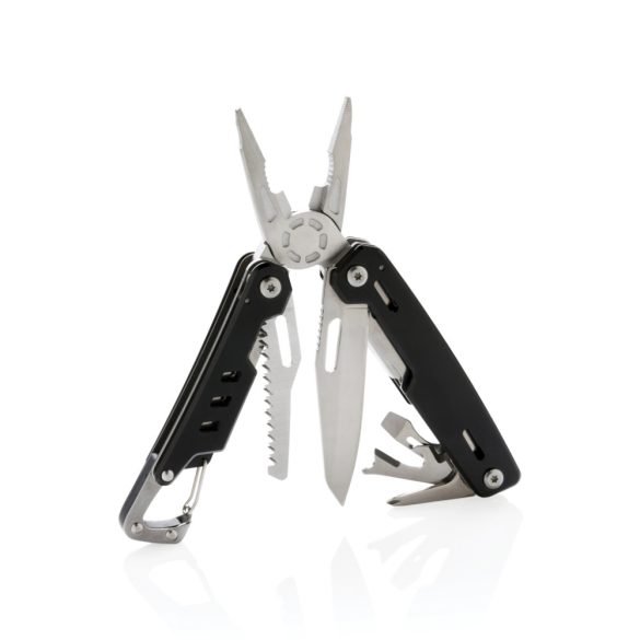 Solid multitool with carabiner, black