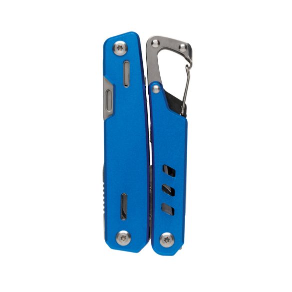 Solid multitool with carabiner, blue