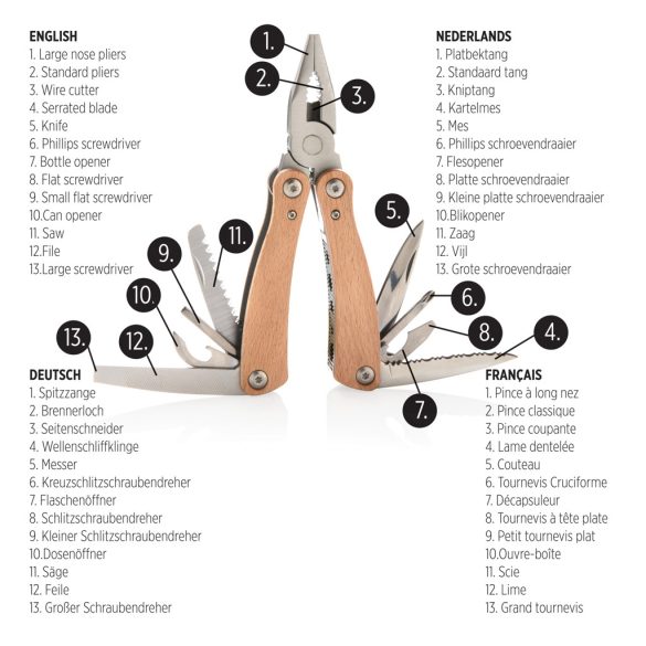 Wood multitool, brown