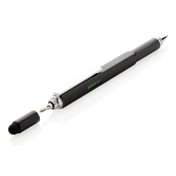 5-in-1 aluminium toolpen, black