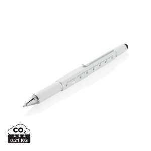 5-in-1 aluminium toolpen, white
