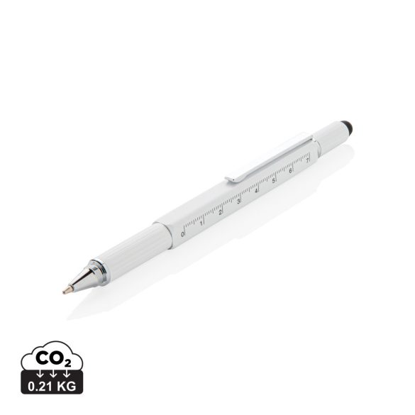 5-in-1 aluminium toolpen, white