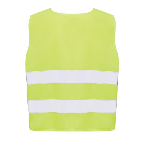 GRS recycled PET high-visibility safety vest 7-12 years, yellow