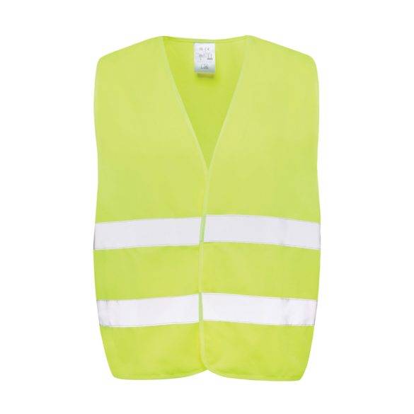 GRS recycled PET high-visibility safety vest, yellow