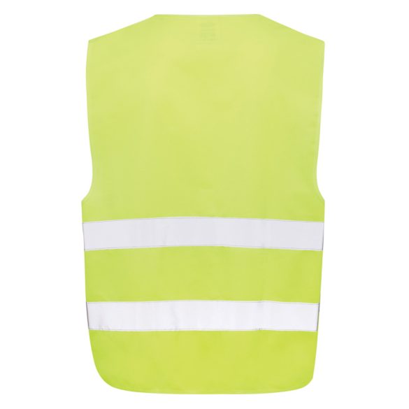 GRS recycled PET high-visibility safety vest, yellow