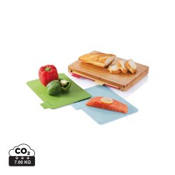 Cutting board with 4pcs hygienic boards, brown