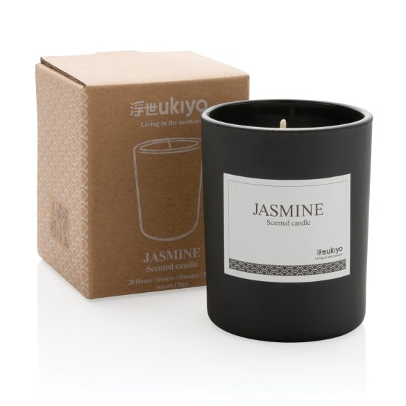 Ukiyo small scented candle in glass, black