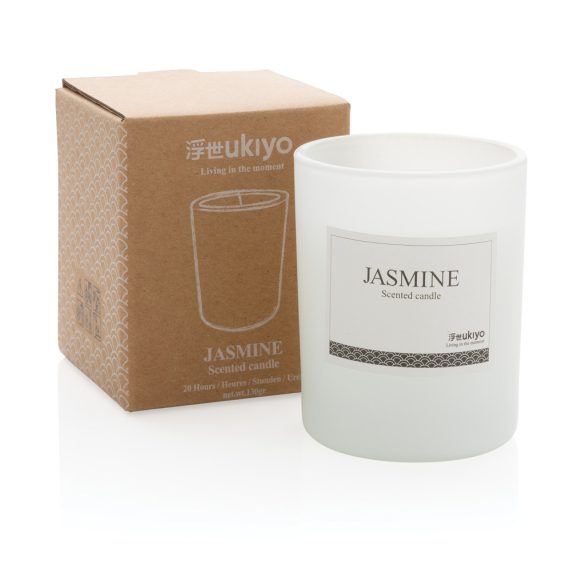 Ukiyo small scented candle in glass, white