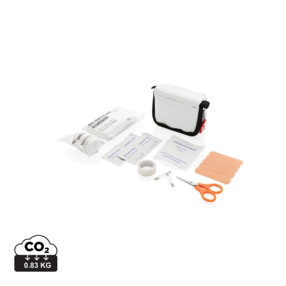 First aid set in pouch, white