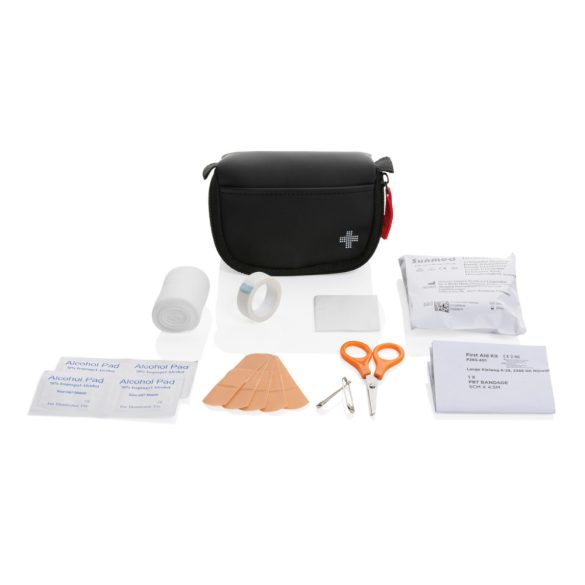 RCS recycled nubuck PU pouch first aid set mailable, black
