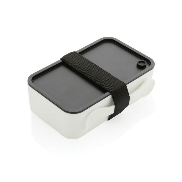 PP lunch box with spork, white