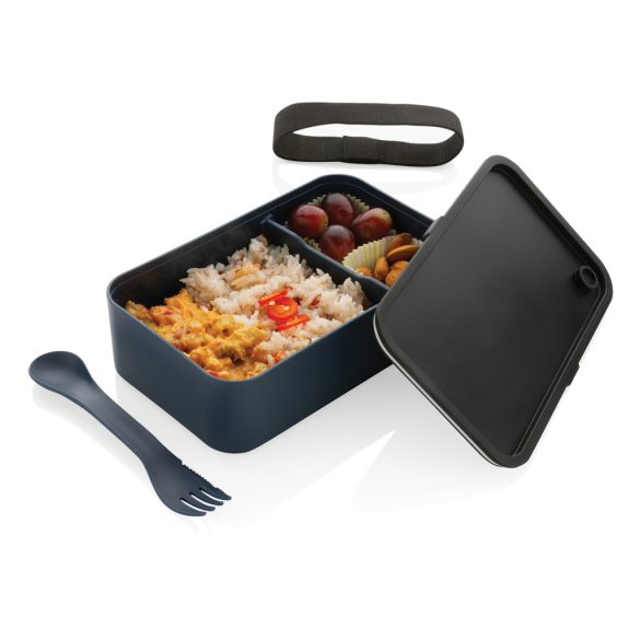 PP lunch box with spork, navy