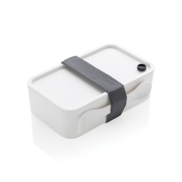 PP lunchbox with spork, white