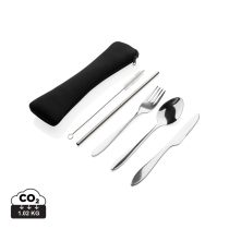 4 PCS stainless steel re-usable cutlery set, silver