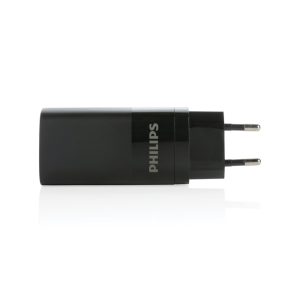 Philips 65W ultra fast PD 3-port USB wall charger, black