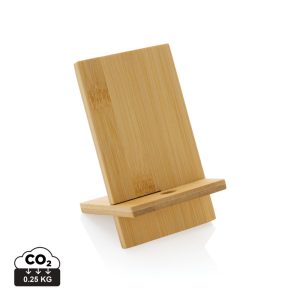 FSC® bamboo phone stand in FSC® kraft box, brown