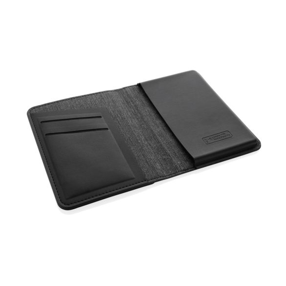 Trackmate RCS rpolyester passport holder worldwide locating, black