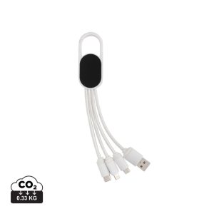 4-in-1 cable with carabiner clip, white