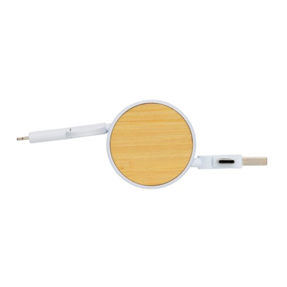 RCS recycled plastic Ontario 6-in-1 retractable cable, white