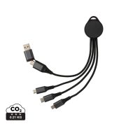Terra RCS recycled aluminum 6-in-1 charging cable, grey