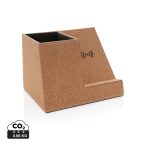 Cork pen holder and 5W wireless charger, brown