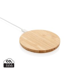 FSC®certified bamboo 5W wireless charger round, brown