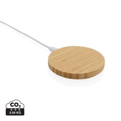 FSC® bamboo 15W wireless charger, brown