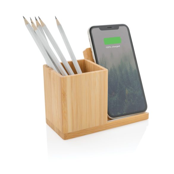 Calgary FSC® bamboo 10W wireless charger, brown