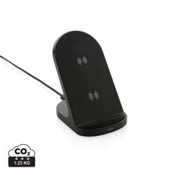 RCS recycled plastic double coil wireless stand 15W, black