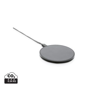RCS standard recycled plastic 10W wireless charger, black