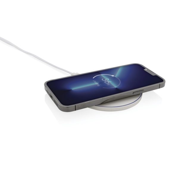 RCS standard recycled plastic 10W wireless charger, white