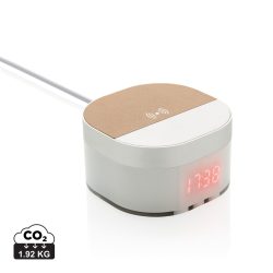 Aria 5W Wireless Charging Digital Clock, white