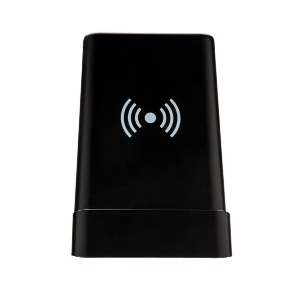 Light up logo 5W wireless charging pen holder, black