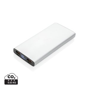 Aluminium 18W 10.000 mAh PD Powerbank, silver