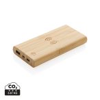 FSC®certified bamboo 8.000 mAh 5W wireless powerbank, brown