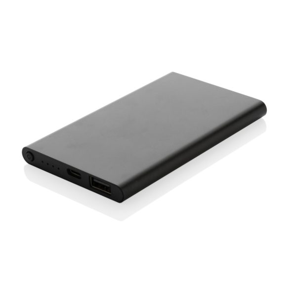 RCS recycled plastic/aluminum 4000 mah powerbank with type C, black