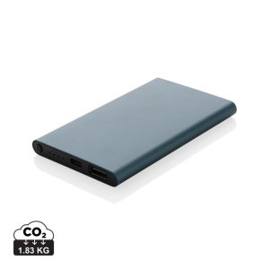 RCS recycled plastic/aluminum 4000 mah powerbank with type C, blue