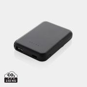   Stellar RCS recycled plastic 5000 mah 5W magnetic powerbank, black