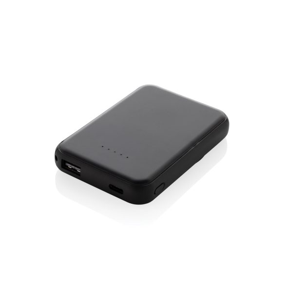 Stellar RCS recycled plastic 5000 mah 5W magnetic powerbank, black