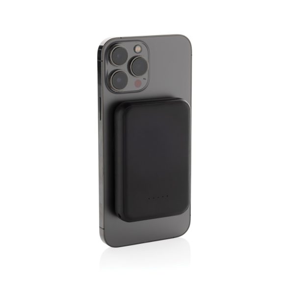 Stellar RCS recycled plastic 5000 mah 5W magnetic powerbank, black