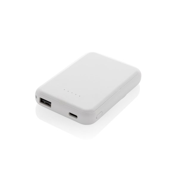 Stellar RCS recycled plastic 5000 mah 5W magnetic powerbank, white