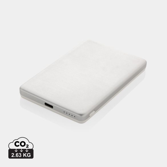 Orion RCS recycled aluminum 5000 mah 5W magnetic powerbank, silver