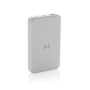 RCS recycled plastic 5.000 mAh 5W wireless powerbank, natural