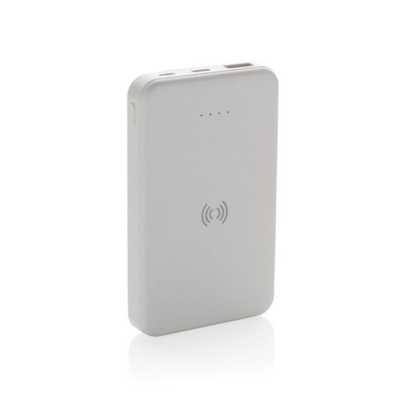 RCS recycled plastic 5.000 mAh 5W wireless powerbank, natural