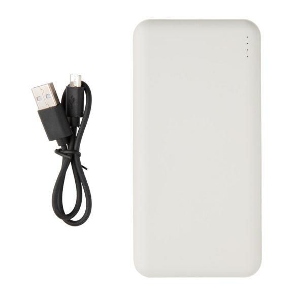 High Density 10.000 mAh Pocket Powerbank, white