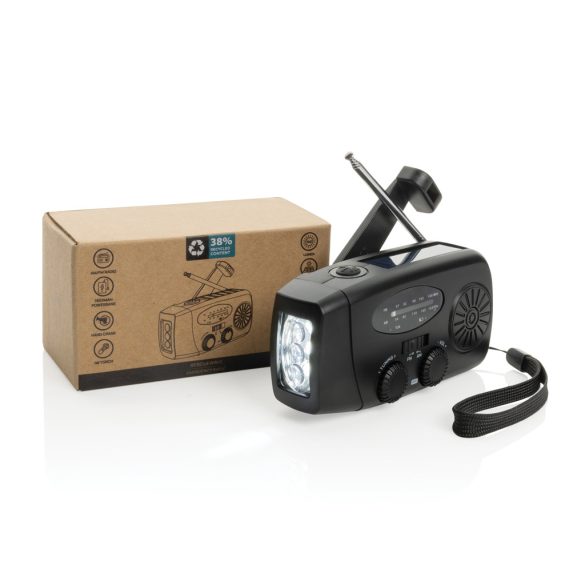 RescueWave RCS recycled plastic emergency radio, black