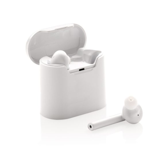 Liberty wireless earbuds in charging case, white