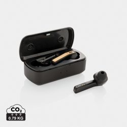 Bamboo Free Flow TWS earbuds in charging case, black